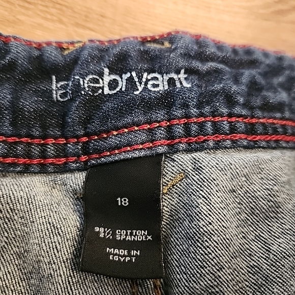 Lane Bryant Cropped Jeans Women's Size 20 Dark Wash High 12" Rise Stretch - Picture 4 of 12